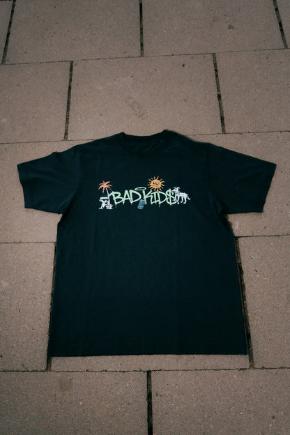 BAD KIDS ON THE BEACH BLACK TEE