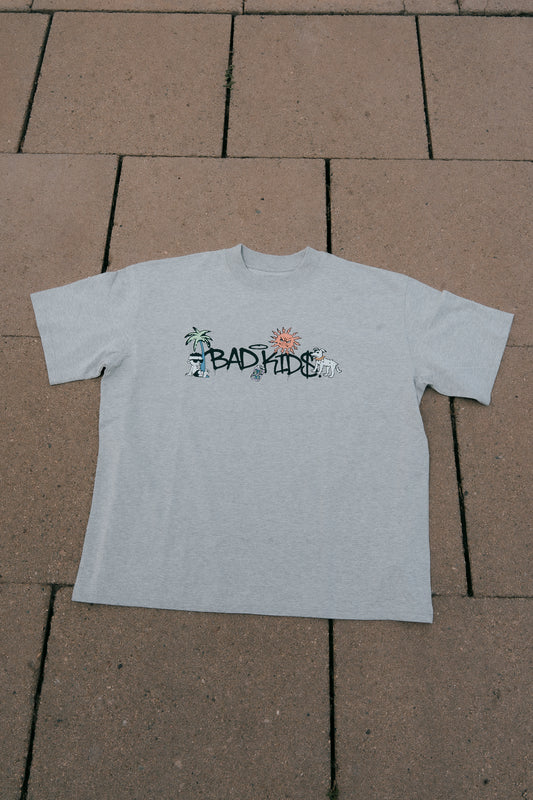 BAD KIDS ON THE BEACH GREY TEE